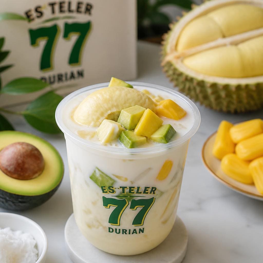 Es Teler 77 Durian dengan alpukat kelapa nangka dan daging durian